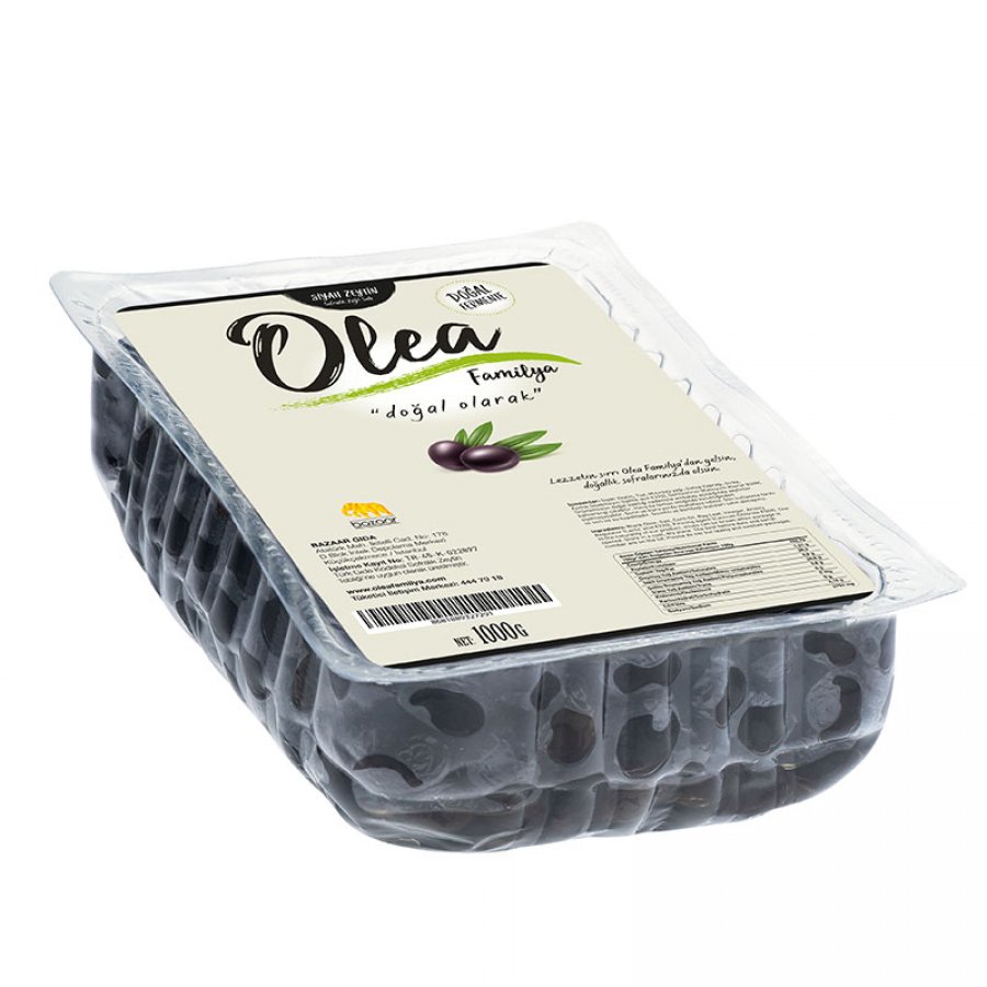 Olea Familya Zeytin Siyah 380-410 Klb 1000 Gr X 12 Yağlı Sele