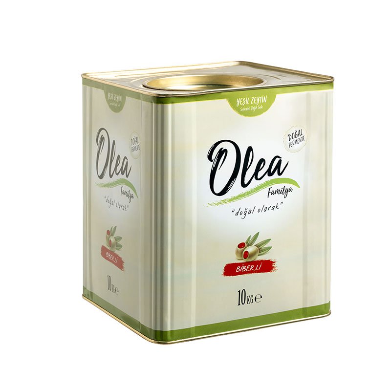 Olea Familya Zeytin Yeşil Biberli 200-220 Klb 10 Kg